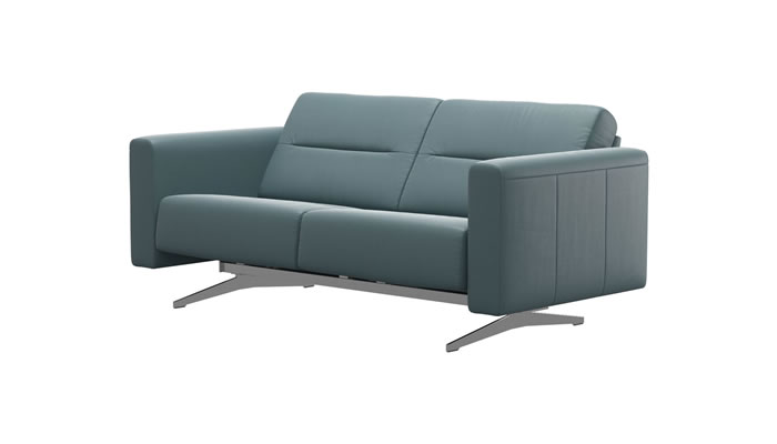 Stressless Stella 2 Seater Sofa in Paloma Teal Blue Leather